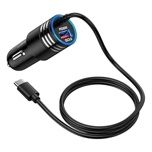 Zigarettenanzünder USB C Adapter für iPhone 17 Pro 16 15, 48W 2 Ports Auto Handy Ladegerät 12V Kfz Ladegerät mit 1M Typ C Ladekabel für Samsung Galaxy S25 Ultra S24 S23 FE S22 A16 A17 A35 A55 5G A56