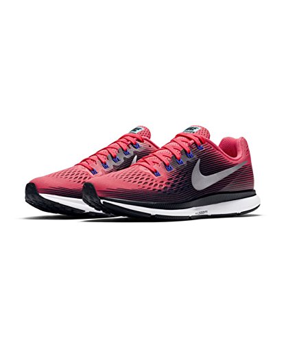 Nike Women's Air Zoom Pegasus 34 Running Shoes (8 B US, Solar Red/Metallic Silver)