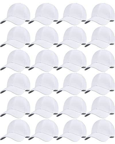 Image of Handepo 24 Pcs Blank Baseball Caps Adjustable Back Strap Unisex Blank Design Caps Plain Unisex Hats for Men Women