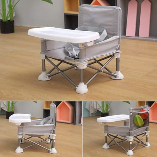 Image of Baby foldable chair | Space Saver Baby Seat Booster High Chair Camping Chair for Kids | Toddler Beach Chair for Travel, Outdoor | Folding Chair Booster Seat with Tray for Feeding Compact Design