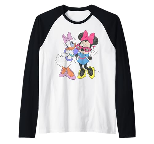 T-shirt Mode Disney Minnie Daisy Haut Raglan Baseball Femme