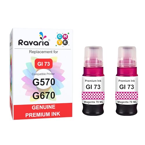 Image of GI 73 Compatible Magenta 70ml Ink for Canon Pixma G570 / G670 Printer (GI 73 Ink Magenta 2 Pcs)