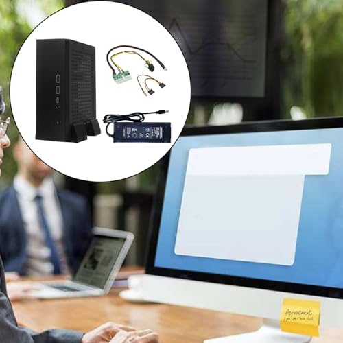Industrial Control M09 Mini Desktop ITX Computer Case - Práctico, Pequeño y Ligero Gabinete HTPC con Soporte Opcional - 180W miniatura 5