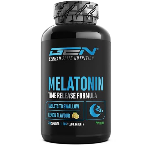 Melatonina Time Release – 365 compresse da succhiare al gusto limone – Rilascio ritardato grazie a Sepismart® SR – 0,5 mg per porzione – Vegano e altamente puro