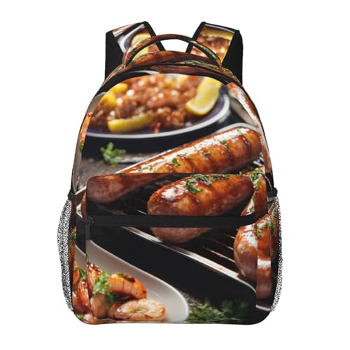 Mochila para laptop EdWal con estampado original de comida rápida ideal para viajes y escapadas