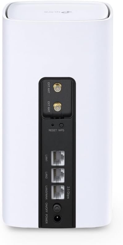 Rear view of the TP-Link Archer NX600 5G Wireless Router, showing ports and buttons.