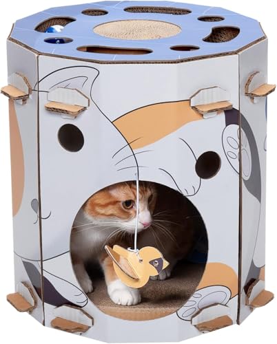 Jucgghk Beautiful Multi-Layer Cat Scratch Cardboard Cat House, Artificial Pet Scratch Boards, Suitable for Indoor Pets Suitable for Indoor Pets(Busy Kitty)