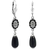 Swarovski Elements, Metall antik versilbert, Ohrhaken 925 Sterling Silber (ohne Stempel)