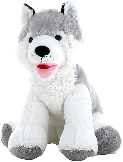 Snowshoe The Husky - Animal de peluche de 16 pulgadas, suave perro husky de peluche para niños y niños pequeños, regalo realista de peluche de