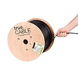 trueCABLE Cat6 Outdoor W/Messenger, Shielded FTP, 500ft, UV, Aerial, CMX, Black, 23AWG Solid Bare...