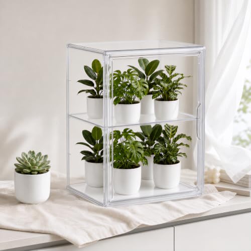 HBlife Mini Greenhouse for Indoor, 3-Tier Clear Stackable Green House with Magnetic Door & Adjustable Dividers, Tabletop Portable Greenhouse for Small Plants Nursery Germination and Display, 1 Pack - Image 8