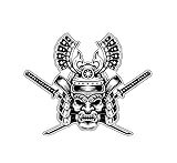 WickedGoodz Hannya Samurai Vinyl Sticker Decal - Japanese Sticker, for Tumblers, Laptops, Car Windows - Crossed Swords Design
