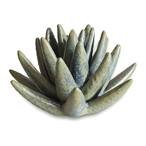 Hydrone Design Ceramic Succulent Flowers Table Top with Stable Base, 3D Handmade Tablescape Decorative (Cactus)