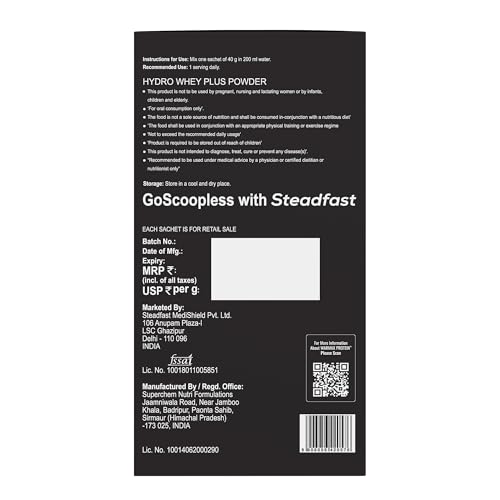 Image of Steadfast Nutrition Warmax Whey Protein Isolate & Hydrolysate Powder 32G Ultra Fast Release Protein (Chocolate 60 Sachets, 2400g)