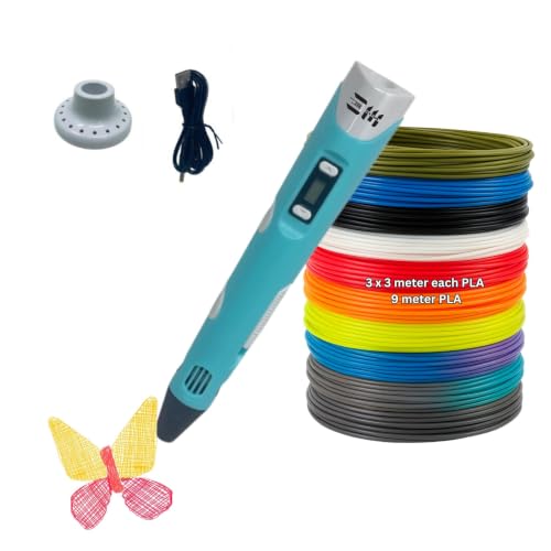Image of 3D Pen for Kids with USB Cable, 3D Printing Drawing Pen, Includes 3 PLA Filaments 1.75mm 3m Each, DIY Crafting (Random, USB Cable with 3 PLA 3m Each)