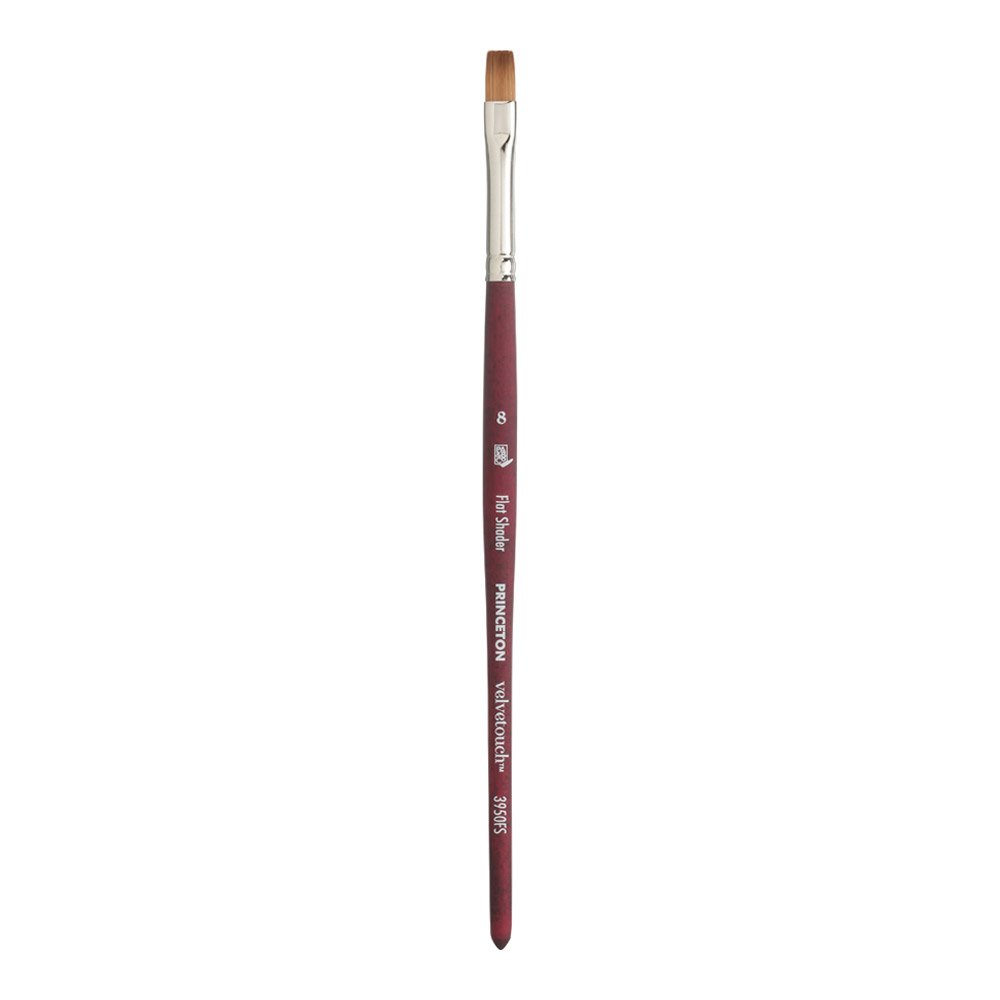 Princeton Velvetouch, Series 3950, Paint Brush for Acrylic, Oil and Watercolor, Flat Shader, 8