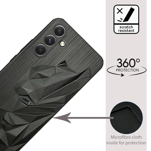 Image of NIUKIN Soft Mobile Case for Samsung Galaxy A54 5G | 3D Engraved Design | Shockproof Scratch Proof Cover | Black