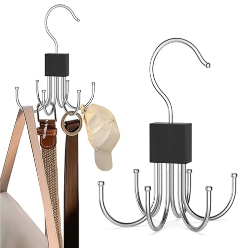 Percha Para Cinturón, Organizador De Cinturón Para Armario, Giratorio 360 , Capacidad Máxima De Almacenamiento De 18, Gancho De Almacenamiento Para Corbata, Bufanda, Bolso