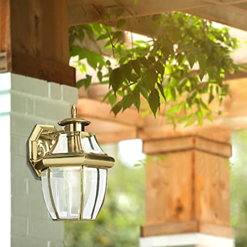 Sea Gull Lighting 8038-02 Lancaster Outdoor Wall Lantern Outside Fixture, One - Light, Polished Brass #TOP1