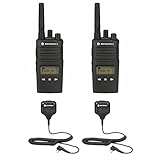 Motorola Solutions RMU2080D 2-Pack with Speaker Mics Two-Way Radio Digital Display 8 Channels UHF 450-470MHz