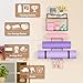 Yoga Mat Holder Wall Mount, Yoga Accessory Mats Storage Rack , Home Gym Accessories Organizer Storage With Wood Floating Shelves, Storage Basket and 4 Hook For Hanging Yoga Strap & Resistance Bands