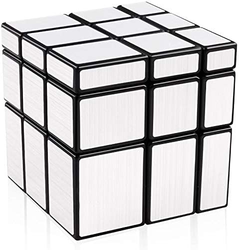 Image of MoYu Rubik Cube Puzzle Toy Game 3D Speed Cube, Stickerless Kids Puzzle Cube, Smooth Turning ABS Brain Teaser Toy for Kids and Adults (Silver Mirror)