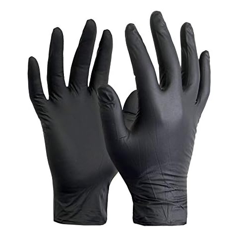 Large 100 Black Nitrile Powder Free Medical Tattoo Mechanic Rubber Gloves Cover