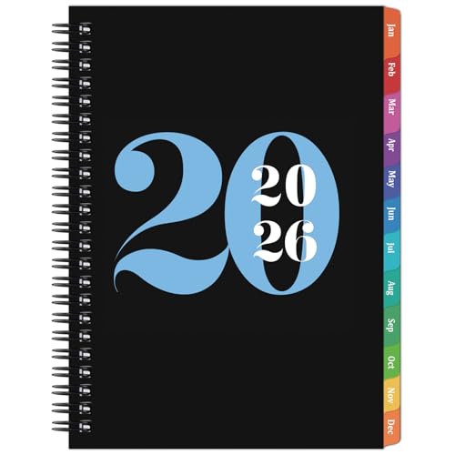 2026 Planner - Planner 2026, January 2026 - December 2026, 6.4" x 8.5", 2026 planner Weekly and Monthly with PP Cover and Colorful Tabs - Black