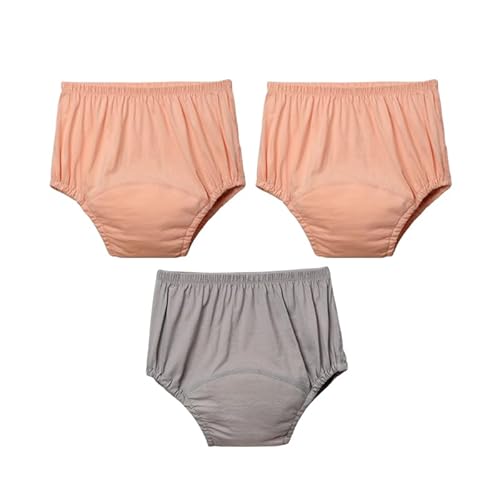 吸水ショーツ 3枚 尿漏れケアパンツ 失禁パンツ 女性 婦人用 綿100% 大容量 吸収 200mL サニタリーショーツ 漏れない 蒸れない 通気性 介護 生理 シニア 高齢者 (オレンジ2枚+グレー1枚, 2XL)