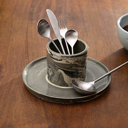Image of Ellementry Carbon Cutlery Holder & Organizer Stand for Spoons, Forks & Knives, Modern Counter Top Tableware Storage Box for Kitchen & Dining Table, Utensil Organizer for Home & Office