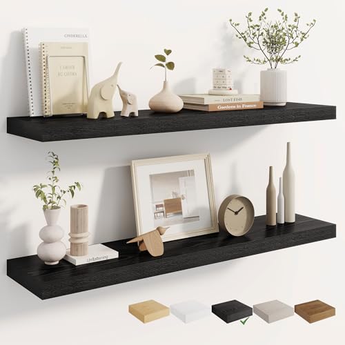 Dreamland Deep Floating Shelves, 8" Deep Long Shelves Set of