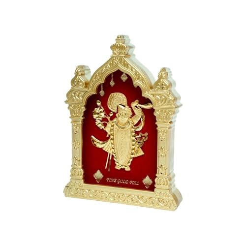 Image of EKA Temple Series Shreenath Ji |Gold Foil Tabel Top| Shrinathji Showpiece for Home Temple, Pooja Room & Office Decor | Ideal Festival, Housewarming & Spiritual Gift (9cm x 4cm x 11cm)