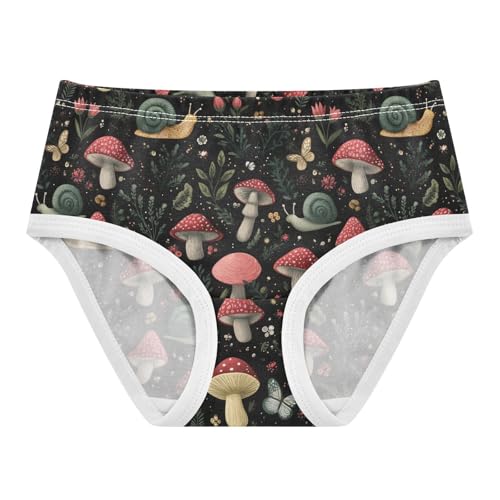 Girls Underwear Soft Cotton Mushroom Snails Butterfly Kids Panties in Sizes 2/3t, 4t, 5t, 6 and 8