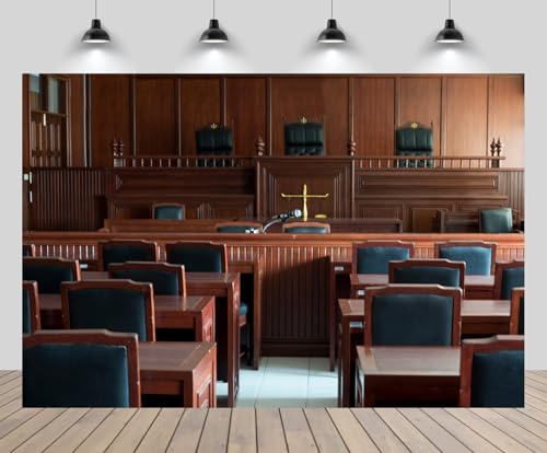 CHNYWORK 8x6ft Courtroom Backdrop Law Court Chamber Attorney Lawyer Lawsuit