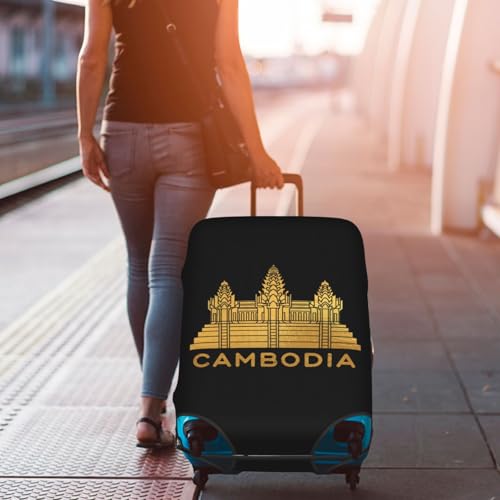 Travel Luggage Cover Cambodia Buddha Palace 1 Fashion Washable Baggage Suitcase Protector Fit For Luggage Large 7