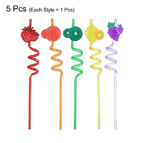 uxcell 5 pitillos divertidos y reutilizables 26.5 cm miniatura 3
