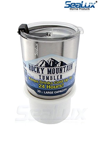 Sealux Marine Boat New Release White Jumbo Cup Drink Holders (Set Of 4) Fit Yeti 30 Oz. Rambler Tumblers And Travel Mugs For Boat, Rv #TOP1