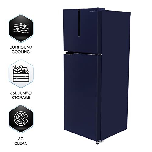 Image of Panasonic 260 L Double Door 3 Star AI Enabled Inverter Technology Frost Free Refrigerator (NR-TH272CPAN, Ocean Blue, Jumbo Fresh Vegetable Basket, Net Capacity 237L)