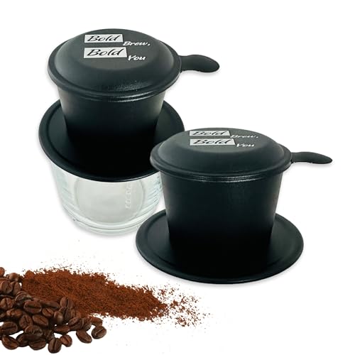 Matte Black Vietnamese Coffee Phin Filter - Bold Coffee...