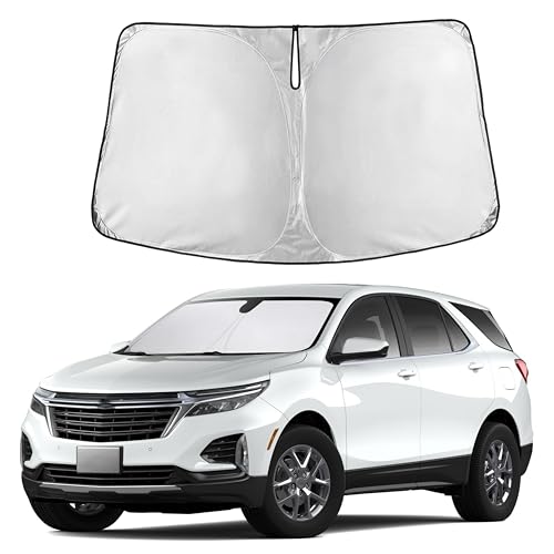 Image of Autovir Windshield Sun Shade Fit for 2018-2022 2023 2024 Chevrolet Equinox | Sunshade, Front Car Window Shades Sun Visor, Blocks UV Rays & Heat, Car Accessories