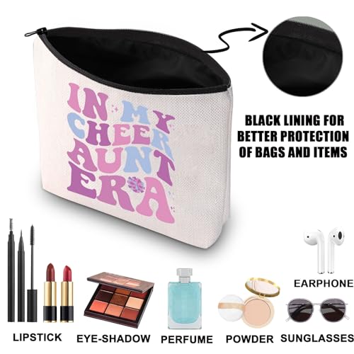 Cheer Aunt Makeup Bag Cheer Mom Gifts in My Cheer Aunt Era Zipper Pouch Cheerleading Gifts (Cheer UK) - Image 3