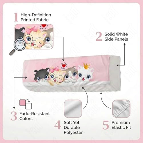 Image of Split AC Cover 1 ton, 1.5 ton to 2 Ton |Designer Digital Print Indoor AC Dust Cover | Stretchable Lycra Fabric | 38x12x9 Inch | Washable Polyester AC Indoor Unit Cover | Dust Dirt Resistant