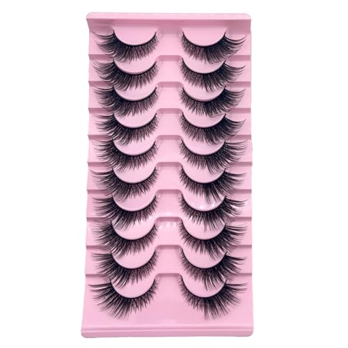 Fox-Eye Lot de 10 paires de faux cils souples pour yeux de chat (5 à 12 mm)