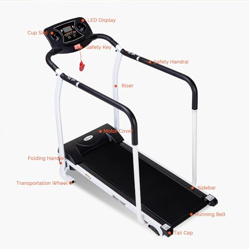 Image of Walking Treadmill for Seniors with Long Handrails for Balance, Recovery Exercise Treadmill,Equipped with Cup Holder, LCD Display