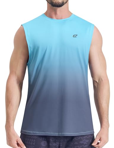 Image of EZRUN Men's Workout Sleeveless Shirts Quick Dry Muscle Swim Shirt Gym Fitness Running Beach Tank Tops