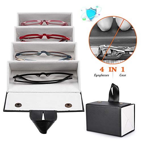 Image of SMARTTOP Sunglass Eyeglass Organizer Collector 5 slot 6 Slot PU Eyeglasses Storage Case Box Multiple Hanging Eyewear Display
