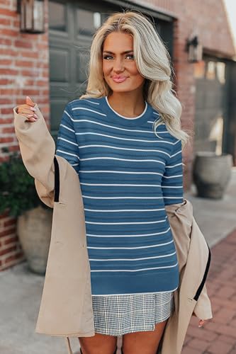Image of Arach&Cloz Women's Soft Knit Sweater Fall Dressy Casual Pullover Tops