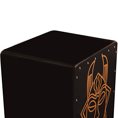 Sawtooth Harmony Series Hand Stained Spirit Design Satin Black Large Cajon Percussion Box #TOP1