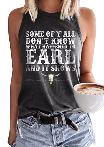 Retro Western Cowboy Rodeo Tank Tops for Women Vintage Country Tank Shirt Summer Sleeveless Casual Cowgirl Tank Tee (M, Gray-02)