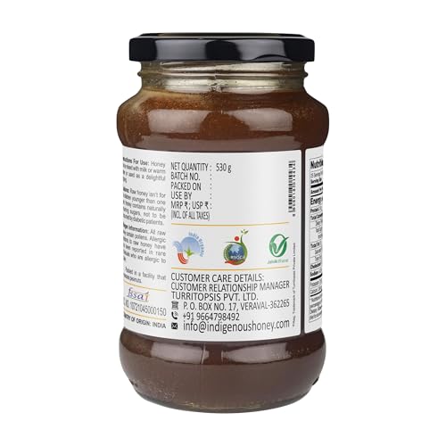 Image of INDIGENOUS HONEY Organic Cinnamon Honey Raw Unfiltered 17.64 oz Glass Jar